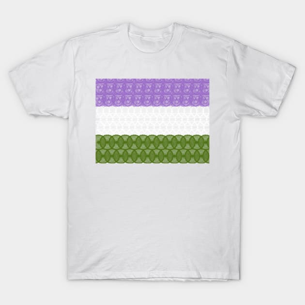 Spirograph Patterned Genderqueer Flag T-Shirt by RachelEDesigns